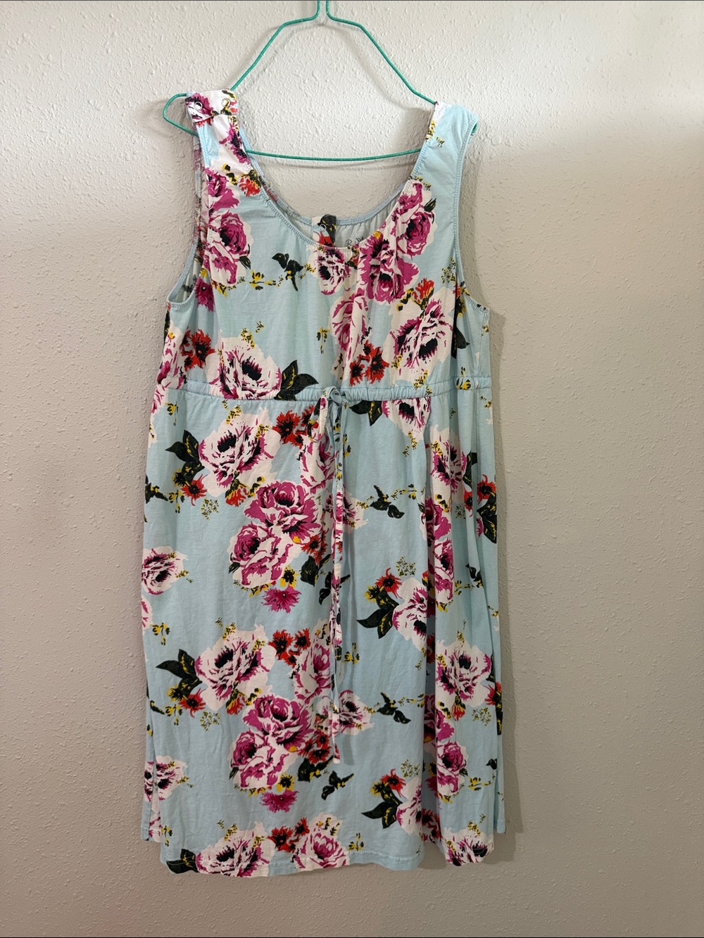 Baby Mine size medium maternity layette dress, blue floral